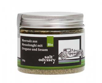 Gewürzmischung mit Meersalz, Oregano, Thymian, Minze und Sesam von Salt Odyssey