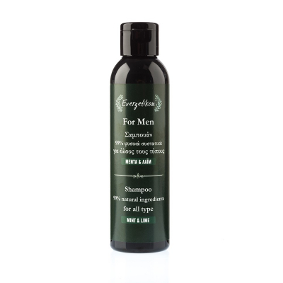 Natürliches Männer Shampoo für alle Haartypen mit Olivenöl, Minze & Limette