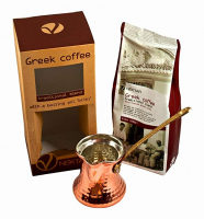 Geschenkbox mit Griechischen BIO Mokka & Briki (Kochpott) - von NEKTARCOFFEE